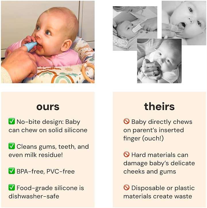 oogiebear Baby Finger Brush & Tongue Scraper - Gentle Oral Care, Soft Silicone, BPA-Free, for Infants & Toddlers - Image 4