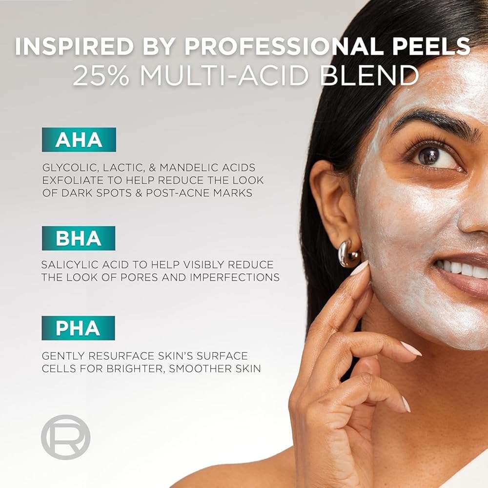 L'Oreal Paris Bright Reveal Dark Spot Exfoliant Peel, 25% AHA BHA PHA Face Exfoliator Solution, Gentle Skincare to Visibly Reduce Dark Spots and Renew Skin Texture, Includes SPF Lotion Sample - Image 3