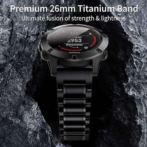 synsing Titanium 22mm Band Compatible for Fenix 8 47mm/E 47mm/7/6 Pro/5 Plus/EPIX 2/Forerunner 965 955, 26mm Metal Quick Release WatchBand for Fenix 8 51mm/Enduro 3 51mm/7X Pro Sapphire Solor/6X Pro - Image 2