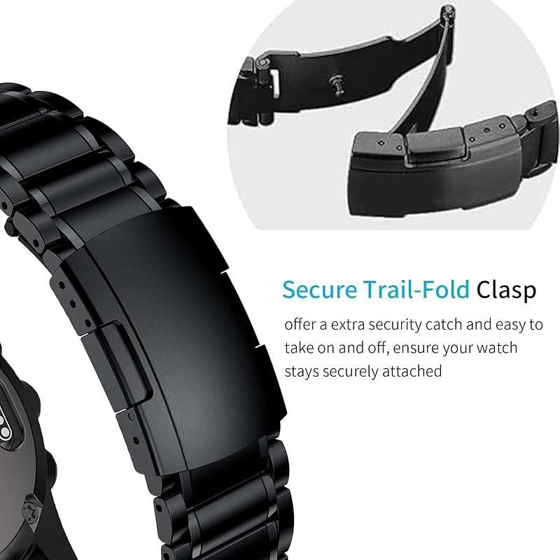 synsing Titanium 22mm Band Compatible for Fenix 8 47mm/E 47mm/7/6 Pro/5 Plus/EPIX 2/Forerunner 965 955, 26mm Metal Quick Release WatchBand for Fenix 8 51mm/Enduro 3 51mm/7X Pro Sapphire Solor/6X Pro - Image 4