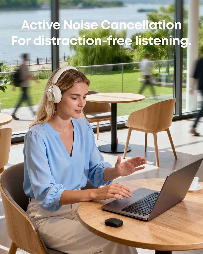 Soundcore Space One Pro by Anker, Foldable Over-Ear Headphones for Travel and Work, Adaptive ANC, Hi-Res LDAC, Comfortable Fit, 60H Playtime, 5-Min Charge for 8 Hrs, 6-Mic Calls - Image 7