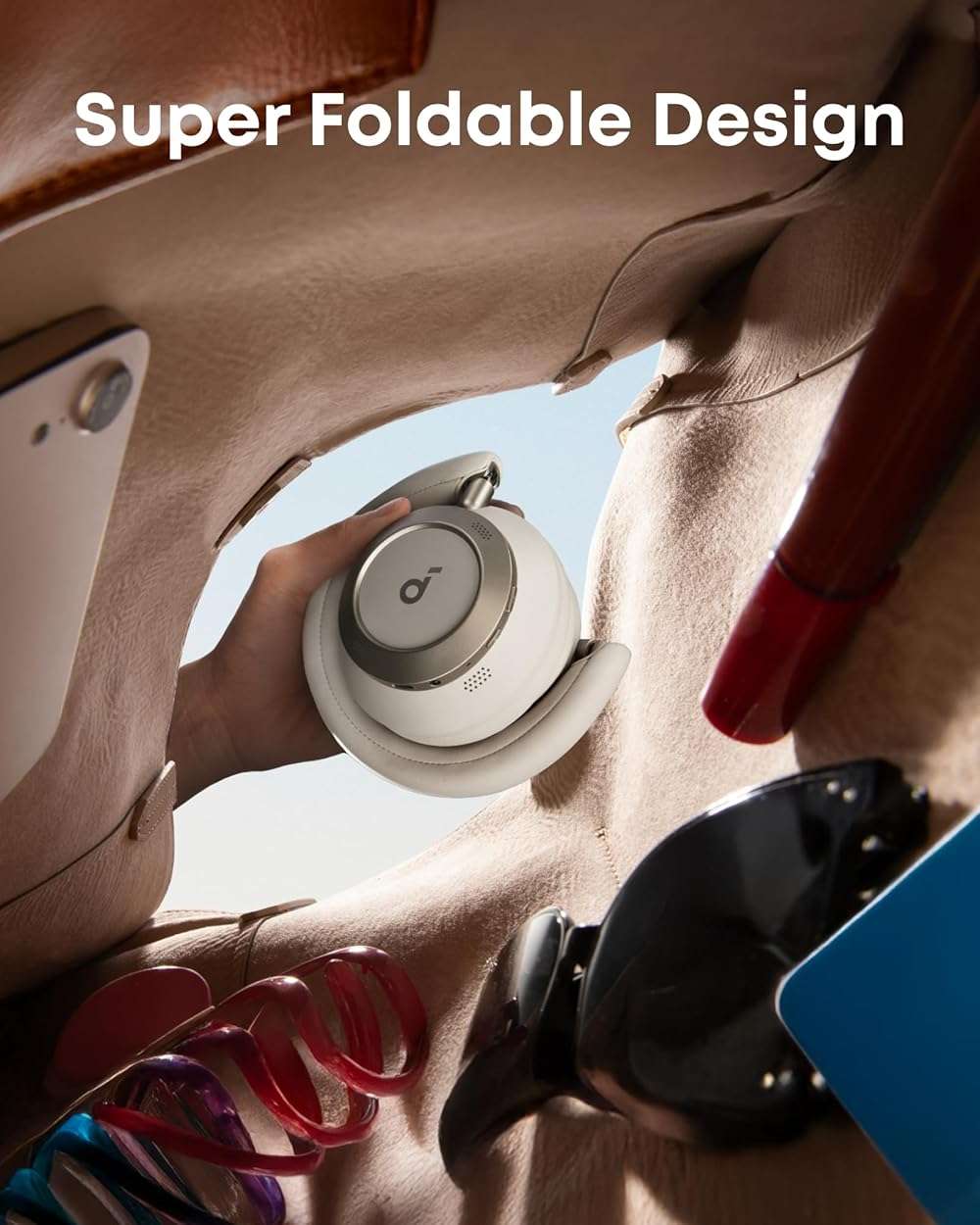 Soundcore Space One Pro by Anker, Foldable Over-Ear Headphones for Travel and Work, Adaptive ANC, Hi-Res LDAC, Comfortable Fit, 60H Playtime, 5-Min Charge for 8 Hrs, 6-Mic Calls - Image 8
