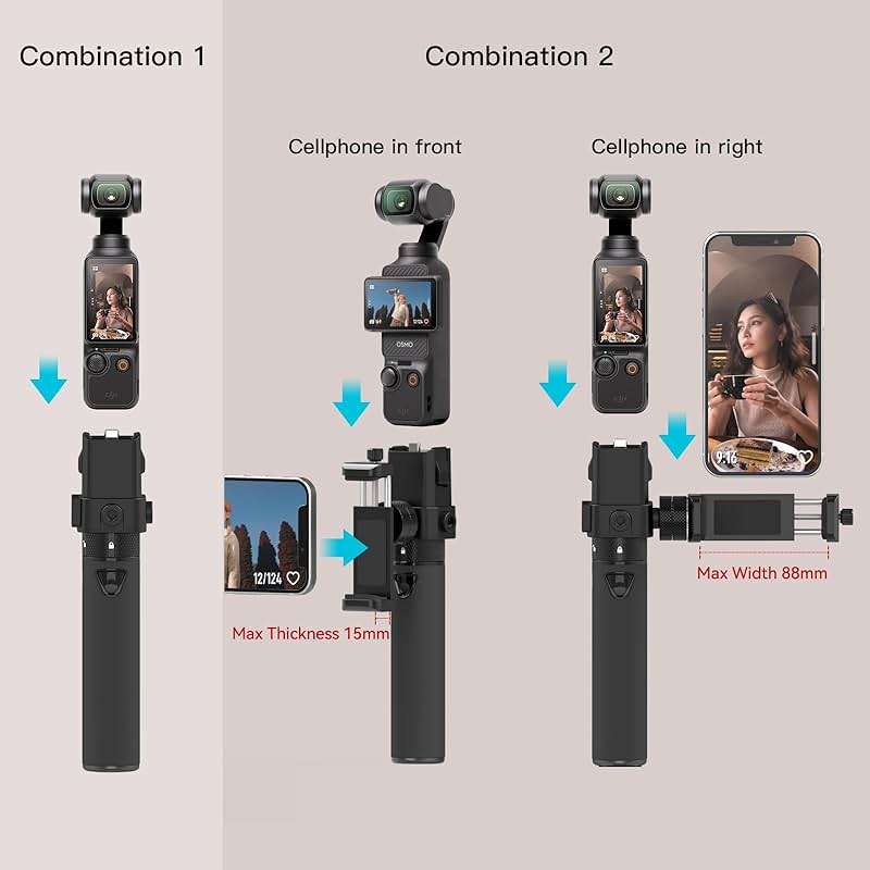 Smatree Portable Osmo Pocket 4/3 Power Stick (Power Bank) Compatible for DJI Osmo Pocket 4/3, Handheld Smartphone Holder Mount Bracket Only for DJI Osmo Pocket 4/3 Camera - Image 2