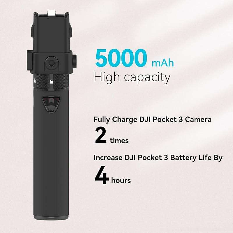 Smatree Portable Osmo Pocket 4/3 Power Stick (Power Bank) Compatible for DJI Osmo Pocket 4/3, Handheld Smartphone Holder Mount Bracket Only for DJI Osmo Pocket 4/3 Camera - Image 3