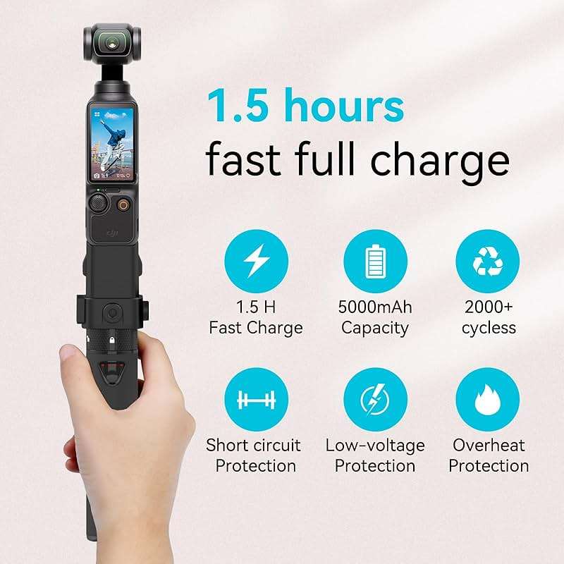 Smatree Portable Osmo Pocket 4/3 Power Stick (Power Bank) Compatible for DJI Osmo Pocket 4/3, Handheld Smartphone Holder Mount Bracket Only for DJI Osmo Pocket 4/3 Camera - Image 5