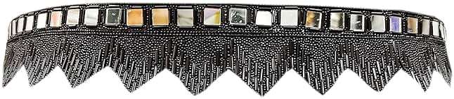 Purala Women's Fabric Kamarband Saree belt waist hip Waist for saree Girl gaun women Lehnga choli Tredisnal Hand Work bally chain cloth Belt (34 piramind kas black) - Image 1