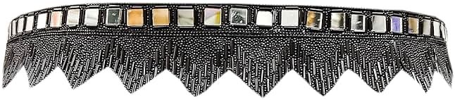Purala Women's Fabric Kamarband Saree belt waist hip Waist for saree Girl gaun women Lehnga choli Tredisnal Hand Work bally chain cloth Belt (34 piramind kas black) - Product Image