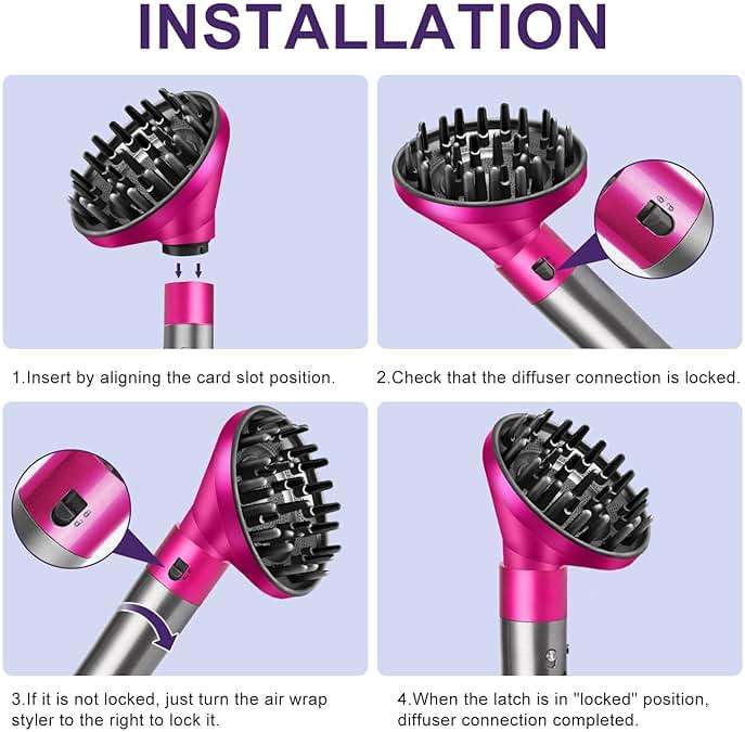 Upgraded Large Diffuser Attachment for Dyson Airwrap Styler - Converts to Hair Dryer, Faster and Define Curls, Heat Resistant Nylon Fiber Nozzle Attachments, Rose - Image 5
