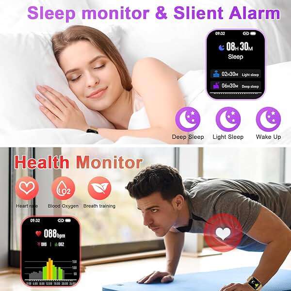 Smart Watch for Women Fitness Tracker: Gold Smart Watches for Women Digital Mens watches Make/Answer Call Waterproof Running Smartwatch Android Phone iPhone Samsung Compatible Heart Rate Monitor - Image 3