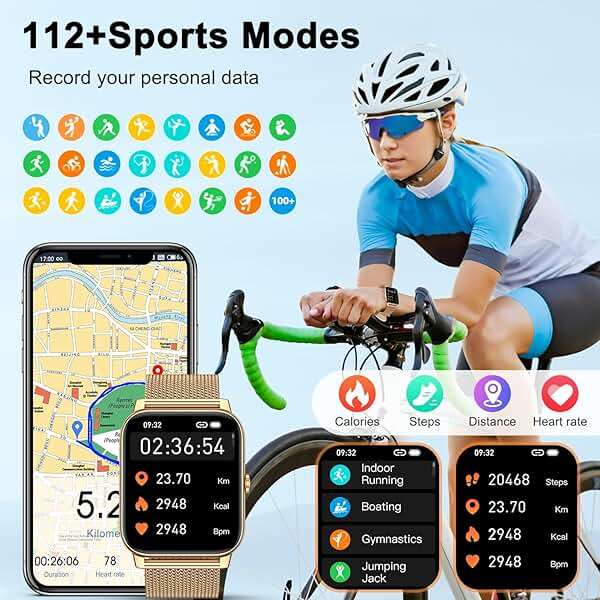 Smart Watch for Women Fitness Tracker: Gold Smart Watches for Women Digital Mens watches Make/Answer Call Waterproof Running Smartwatch Android Phone iPhone Samsung Compatible Heart Rate Monitor - Image 4