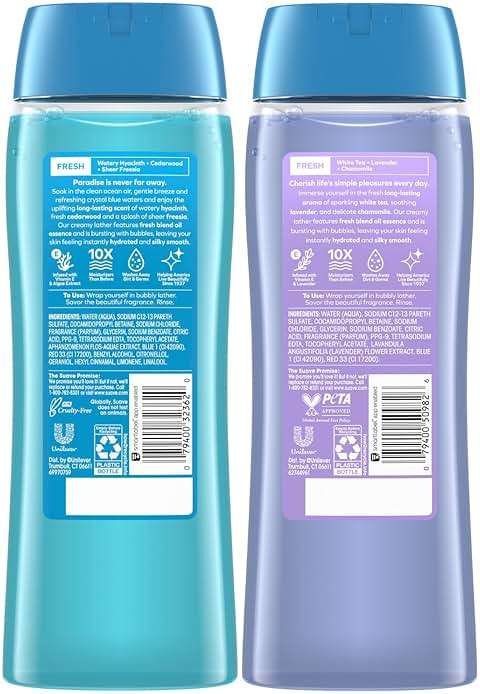 Suave Body Wash Variety 2-Pack, Ocean Breeze + White Tea & Lavender – Gentle Body Washes with Fresh Blend Oil Essence, 18 Oz Ea - Image 6