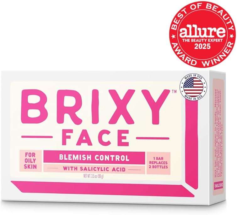 BRIXY Blemish Control Facial Cleansing Bar – Salicylic Acid Unclogs Pores And Balances Natural Oils, Ceramides and Niacinamide Promote Heathy Skin Barrier, pH Balanced, Soap Free, Vegan - Image 2