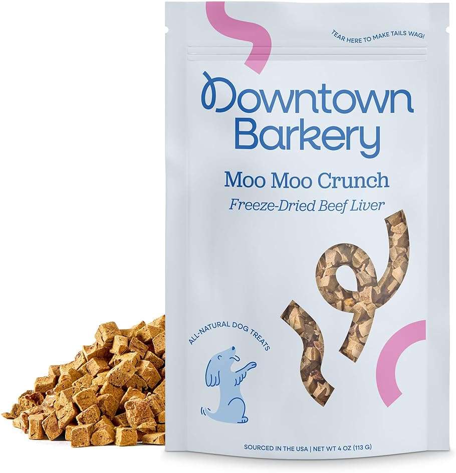Downtown Barkery Freeze Dried Dog Treats - Single Ingredient, Low Calorie, Rich in Vitamins and Minerals - All Natural - Freeze Dried Beef Liver Dog Treats, 4 Oz - Image 1