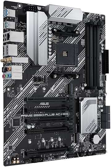 ASUS Prime B550-PLUS AC-HES AMD AM4 (3rd Gen Ryzen) ATX Motherboard (Dual M.2, PCIe4.0, WIFI5, 1Gb Ethernet, SATA 6 Gbps, USB 3.2 Gen 2 Type-C, Front USB 3.2 Gen 1 Type-C and CEC Tier II Ready) - Image 2