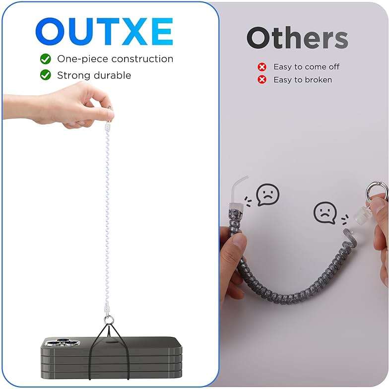 OUTXE Phone Lanyard Tether with 4 Patch- 2× Phone Tether, 4× Phone Patch with Adhesive, Compatible with Smartphone- Colorful - Image 4