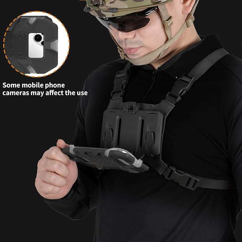 SIVIGEAR Tactical Molle Phone Holder for Plate Carrier Vest, Quick Release & Adjustable Phone Mount, Compatible with 4.7-6.7 inch Smart Phones, Durable Tactical Accessories for Outdoor Enthusiasts - Image 6