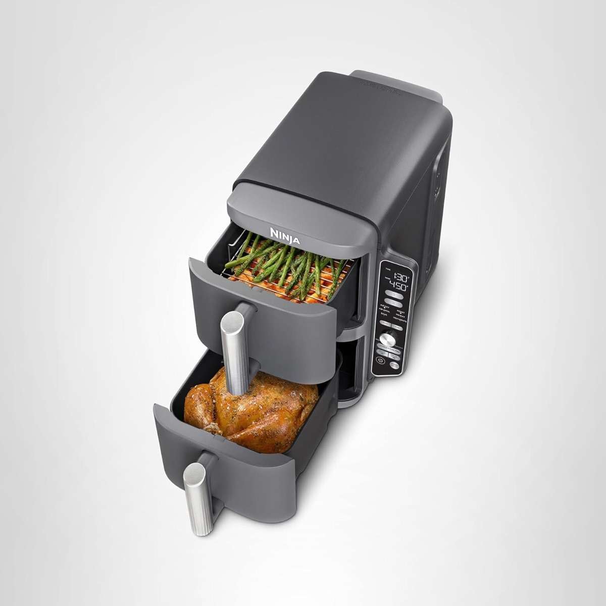 Ninja Air Fryer, 10QT DoubleStack XL 2-Basket, Compact Design, Cooks 5lb Whole Chicken, Feeds Up to 8 People, 6-in-1 Air Fryer, Roast, Bake & More, Easy to Clean, Dishwasher Safe Parts, Grey, SL401 - Image 17
