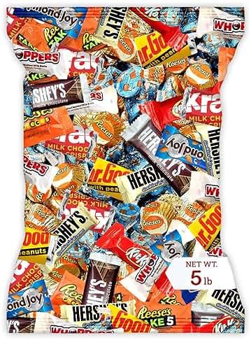 Chocolate Assorted Bulk Candy - 5 LB Chocolate Candy Variety Pack - Bulk Chocolates MilkChocolate Candies & DarkChocolate - BulkCandy Mix for CandyBags - CandyBulk - Father's Day - Product Image