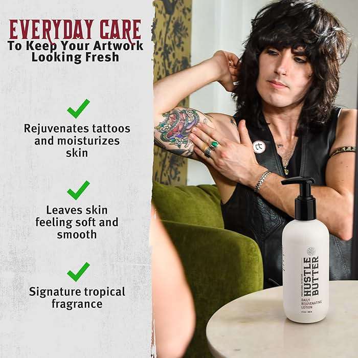 Hustle Butter Tattoo Aftercare - Daily Moisturizing Lotion - Naturally Derived Vegan Cruelty Free - Everyday All Over Use for Tattoos - 9 fl oz - Image 3