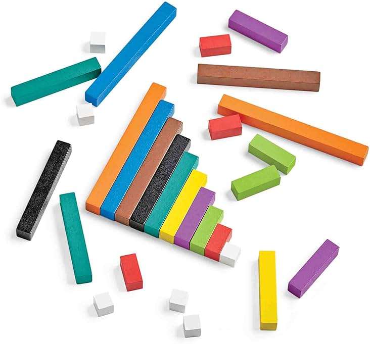 hand2mind Wooden Cuisenaire Rods Classroom Set, Teaching Fraction Bars, Montessori Math Manipulatives, Math Teacher Must Haves Elementary, Kindergarten Homeschool Supplies (15 Sets of 74) - Image 3