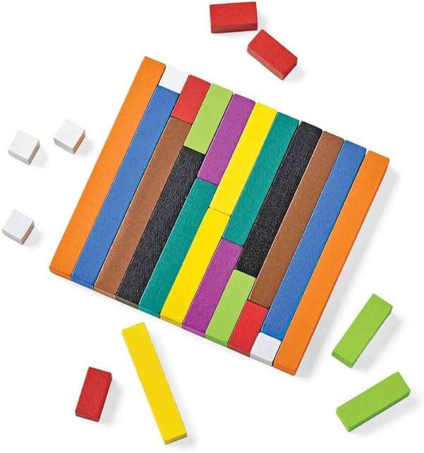hand2mind Wooden Cuisenaire Rods Classroom Set, Teaching Fraction Bars, Montessori Math Manipulatives, Math Teacher Must Haves Elementary, Kindergarten Homeschool Supplies (15 Sets of 74) - Image 4