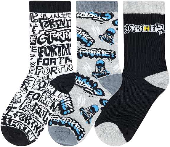 Fortnite Boys Socks - 3 Pack of Breathable Crew Socks with Arch Support & Fun Official Designs for Ages 7-14 - Image 2