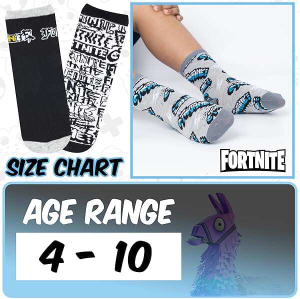 Fortnite Boys Socks - 3 Pack of Breathable Crew Socks with Arch Support & Fun Official Designs for Ages 7-14 - Image 6