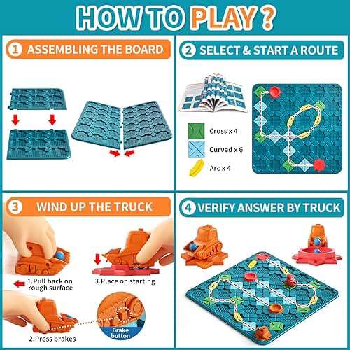 Kids Toys STEM Board Games - Large Size Logical Road Builder Educational Brain Teasers Puzzles Toys, Preschool Learning Montessori Big Board Maze Birthday Gifts Kids Boys Girls Age 4-8 Year Old - Image 3