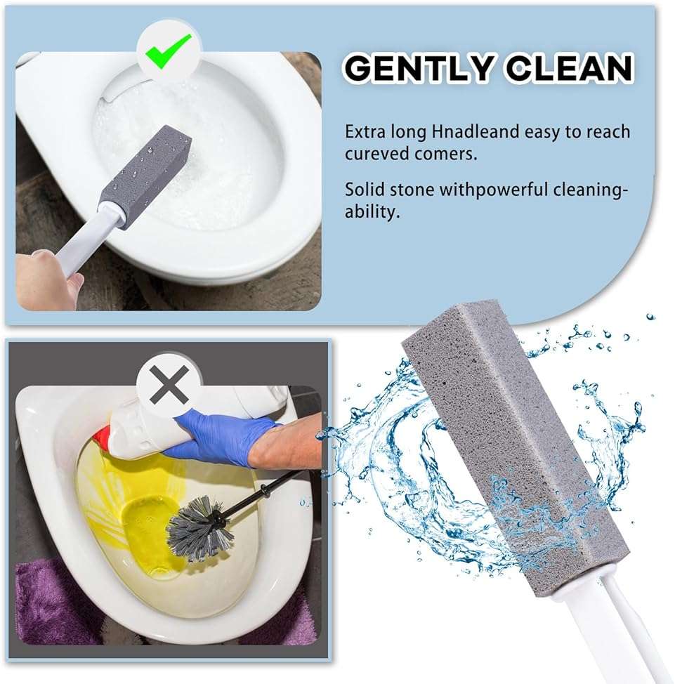 ARZQUT 2 Packs Pumice Cleaning Stone with Extra Long Handle, Pumice Stone for Toilet Bowl Cleaning for Cleaning Toilets, Bathtubs, Grills, Swimming Pools, Sinks - Image 5