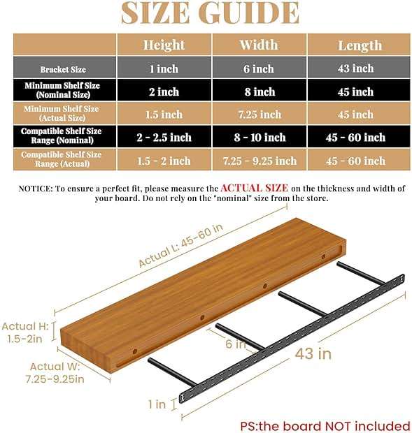 1pc Floating Shelf Bracket Heavy Duty,Decorative Floating Shelf Hardware Hidden Black Metal Fireplace Mantel Brackets (43"X6"X1.0" Without Tools) - Image 3