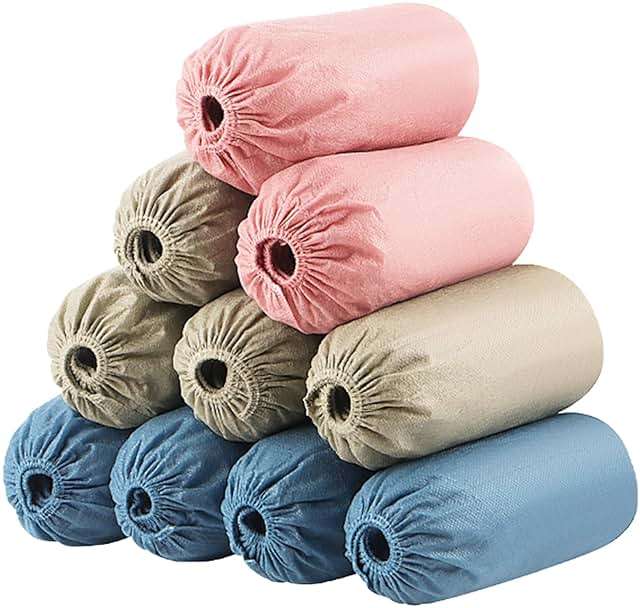 Disposable Shoe Covers 100-Pack(50 Pairs) Multi-color Indoor Thickened Non-Woven Fabric Dustproof Booties Home Slip Resistant Shoe Covers - Image 1