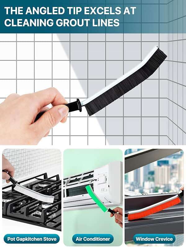 6Pcs Hard Bristle Crevice Cleaning Brush, Multifunctional Premium Crevice Cleaning Tool, Designed for Cleaning Narrow Spaces, Suitable for Toilet, Faucets,Kitchen,Grout, KOSPRIE - Image 2