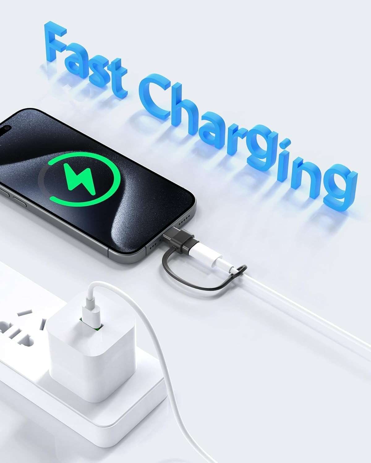 MFi Certified USB C to Lightning Adapter 4-Pack, 27W Fast Charging & Data Sync, Lightning to USB Type C Cable Adapter for iPhone 14/13/12/Pro/Max,iPad,AirPods,with Anti-Loss Lanyard,Not for Audio/OTG - Image 2