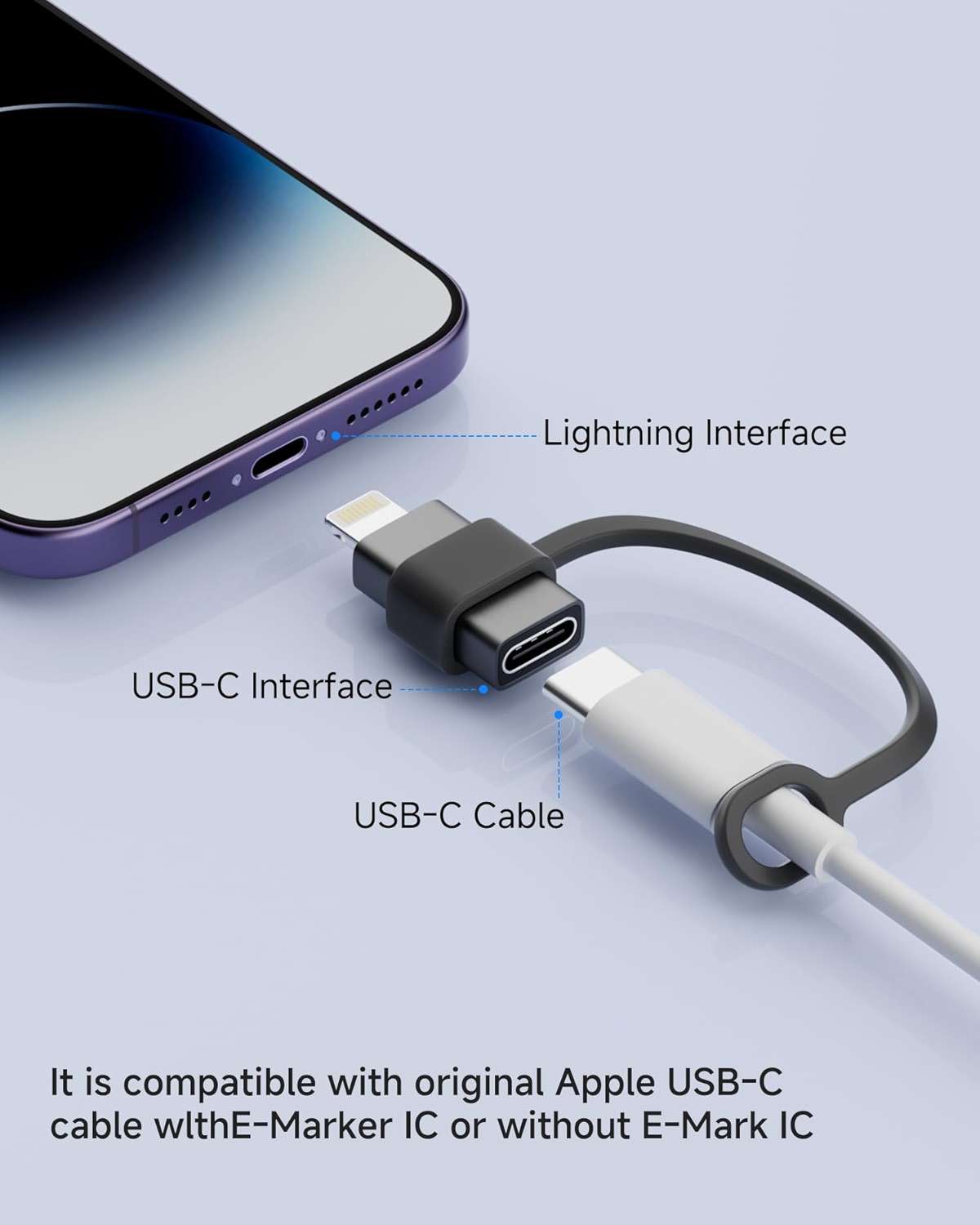 MFi Certified USB C to Lightning Adapter 4-Pack, 27W Fast Charging & Data Sync, Lightning to USB Type C Cable Adapter for iPhone 14/13/12/Pro/Max,iPad,AirPods,with Anti-Loss Lanyard,Not for Audio/OTG - Image 4