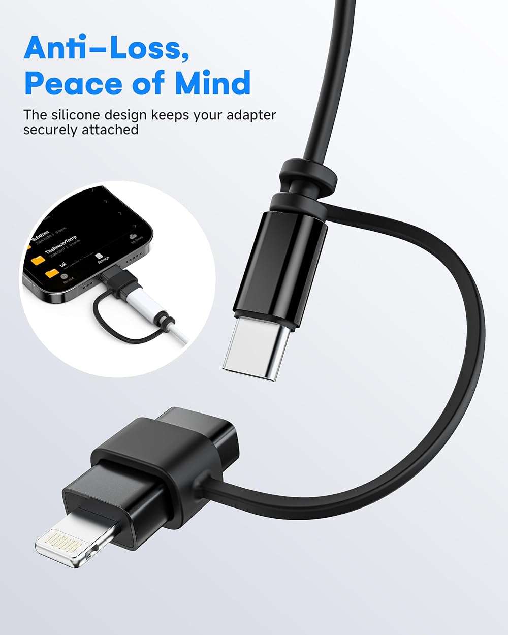 MFi Certified USB C to Lightning Adapter 4-Pack, 27W Fast Charging & Data Sync, Lightning to USB Type C Cable Adapter for iPhone 14/13/12/Pro/Max,iPad,AirPods,with Anti-Loss Lanyard,Not for Audio/OTG - Image 6