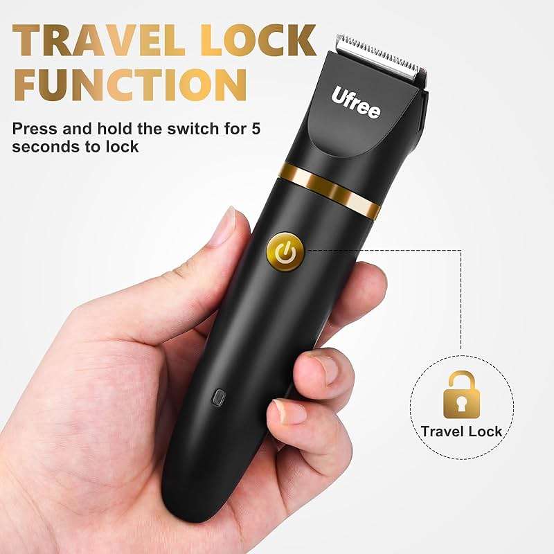 Ufree Bikini Trimmer Electric Razors for Women, Ceramic Blade Body Hair Trimmer, IPX7 Waterproof Rechargeable Lady Shaver, Personal Groomer for Legs & Pubic Hair, Gifts for Women, Black - Image 5