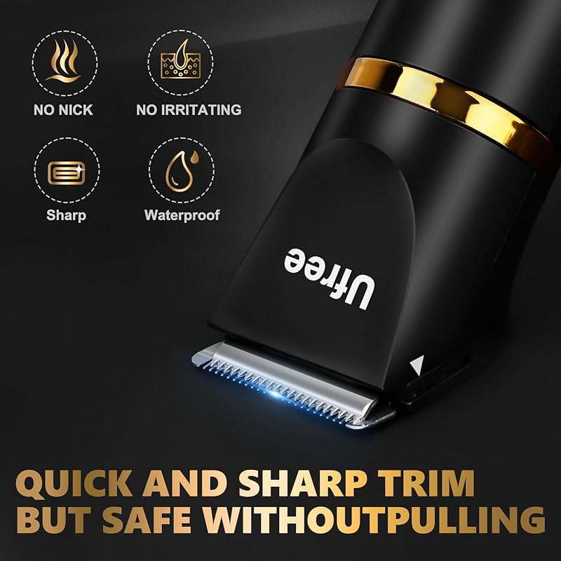 Ufree Bikini Trimmer Electric Razors for Women, Ceramic Blade Body Hair Trimmer, IPX7 Waterproof Rechargeable Lady Shaver, Personal Groomer for Legs & Pubic Hair, Gifts for Women, Black - Image 6