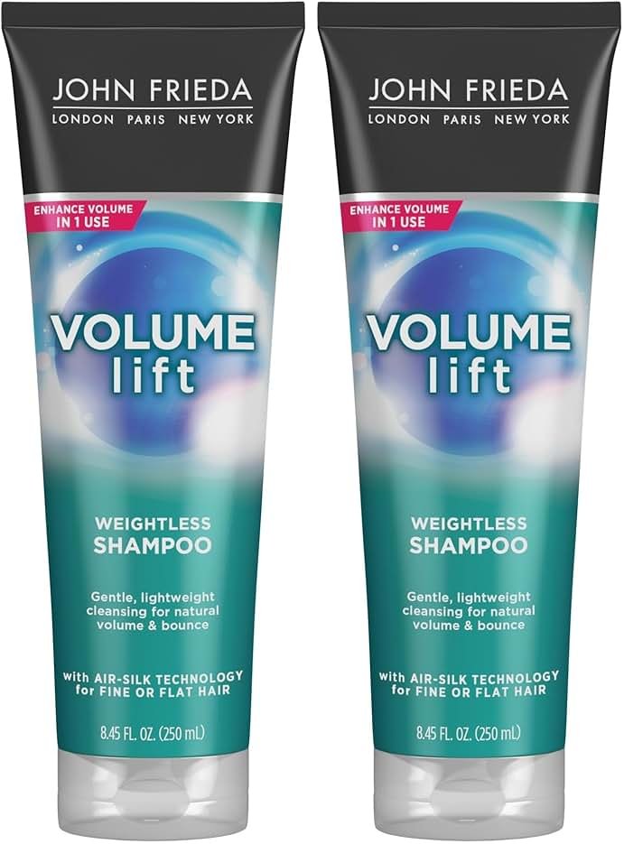 John Frieda Volume Lift Weightless Shampoo, Lightweight Volumizing Shampoo with Air-Silk Technology for Fine or Flat Hair, Adds Natural Fullness, Safe for Color-Treated Hair, 8.45 Oz (Pack of 2) - Product Image