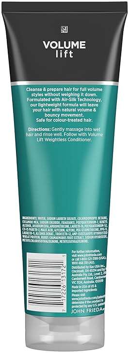 John Frieda Volume Lift Weightless Shampoo, Lightweight Volumizing Shampoo with Air-Silk Technology for Fine or Flat Hair, Adds Natural Fullness, Safe for Color-Treated Hair, 8.45 Oz (Pack of 2) - Image 2