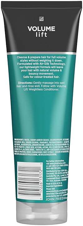 John Frieda Volume Lift Weightless Shampoo, Lightweight Volumizing Shampoo with Air-Silk Technology for Fine or Flat Hair, Adds Natural Fullness, Safe for Color-Treated Hair, 8.45 Oz (Pack of 2) - Image 8