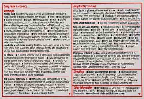 Sudafed PE Non-Drowsy Head Congestion + Pain Relief Caplets with Ibuprofen 200 mg & Phenylephrine HCl 10 mg, Nasal Decongestant & NSAID Pain Reliever & Fever Reducer, 20 ct (Pack of 2) - Image 3
