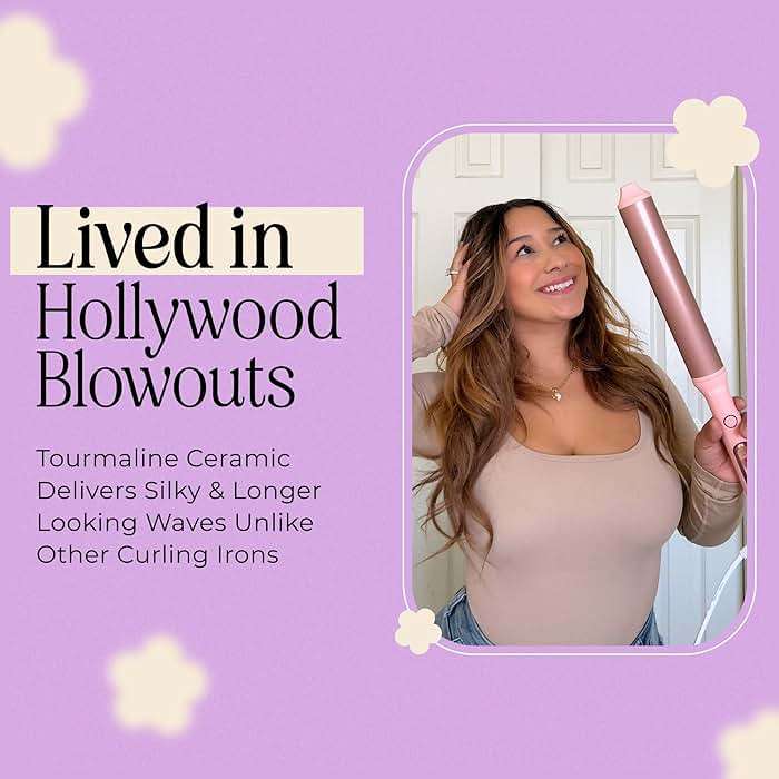 INH Oval Curling Wand for Long Hair - 8" Extra Long Barrel Curling Iron for Loose Curls & Hollywood Waves, XL Oval Wand Deluxe, No Clamp Curling Iron 1 1/2 Inch for Blowout Volume, Dual Voltage Curler - Image 3