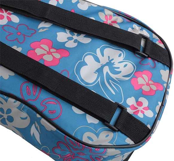 MUINS Ukulele Case,21 23 26 30 Durable Colorful Ukelele Case with Thicker Pad For Soprano Concert Tenor Uke with Double Adjustable Straps, Storage and Handle (Light Blue Flower, 26 Inch) - Image 3