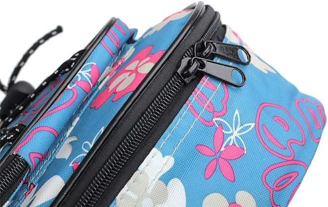 MUINS Ukulele Case,21 23 26 30 Durable Colorful Ukelele Case with Thicker Pad For Soprano Concert Tenor Uke with Double Adjustable Straps, Storage and Handle (Light Blue Flower, 26 Inch) - Image 4