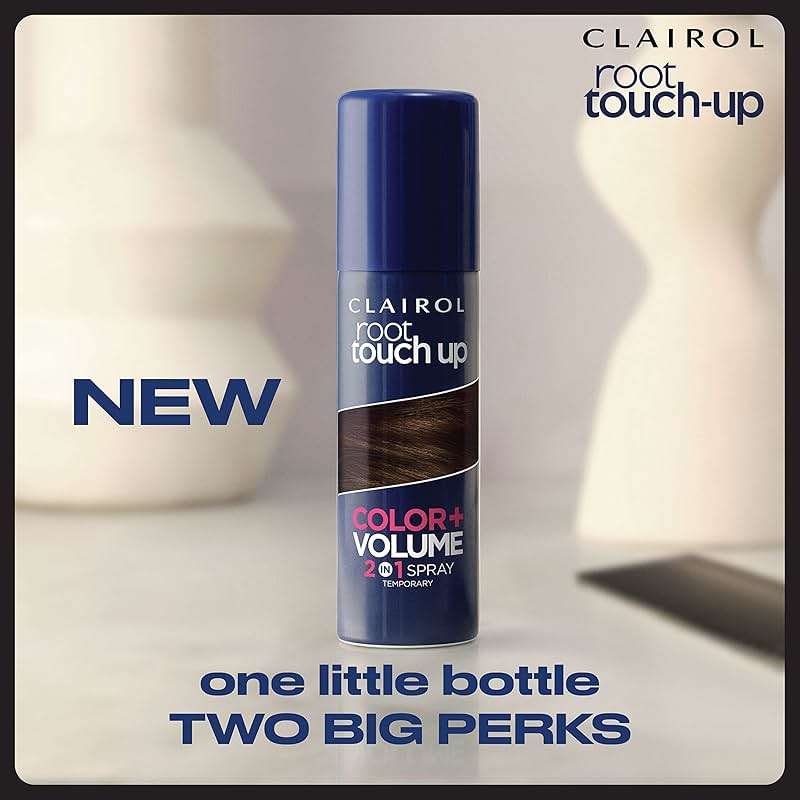 Clairol Root Touch-Up Color + Volume 2-in-1 Temporary Hair Coloring Spray, Dark Brown Hair Color, Pack of 2 - Image 3