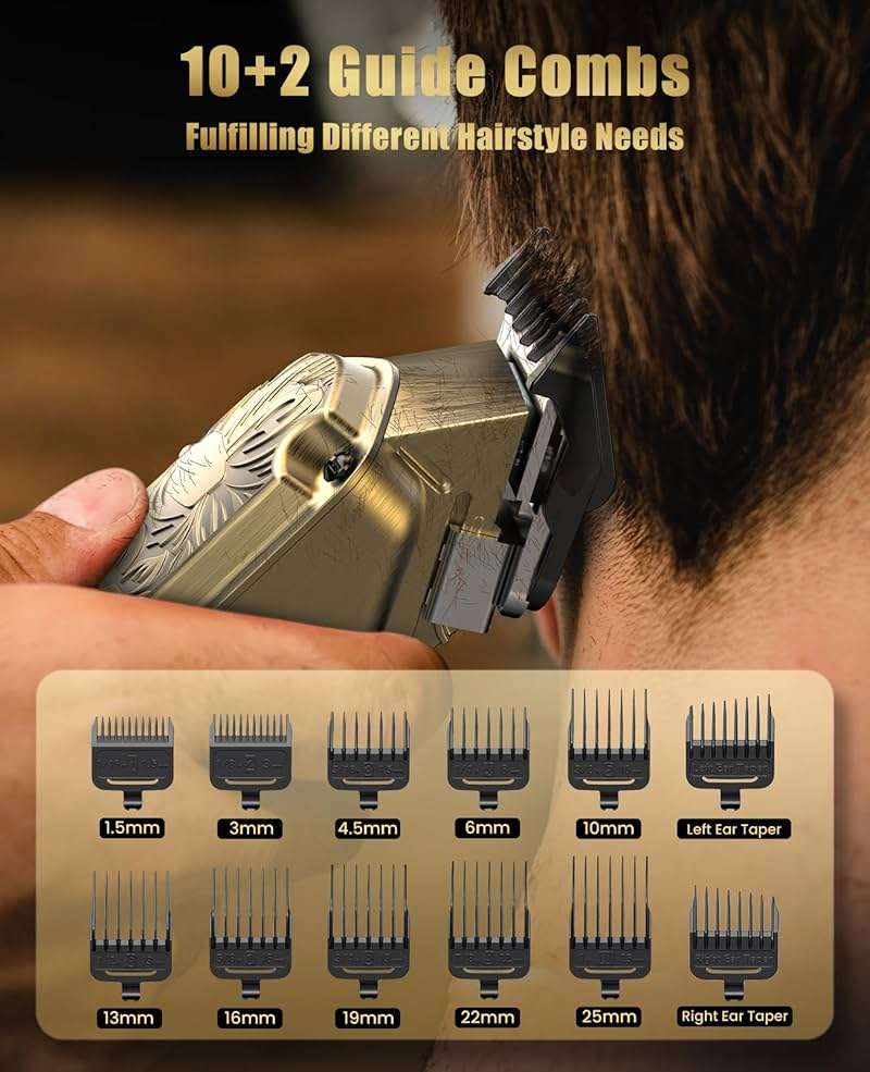 Jack & Rose Cordless Hair Clippers, Mens Hair Clippers, Wireless Clippers for Men, Barber kit Professional Clippers for Men - Image 4