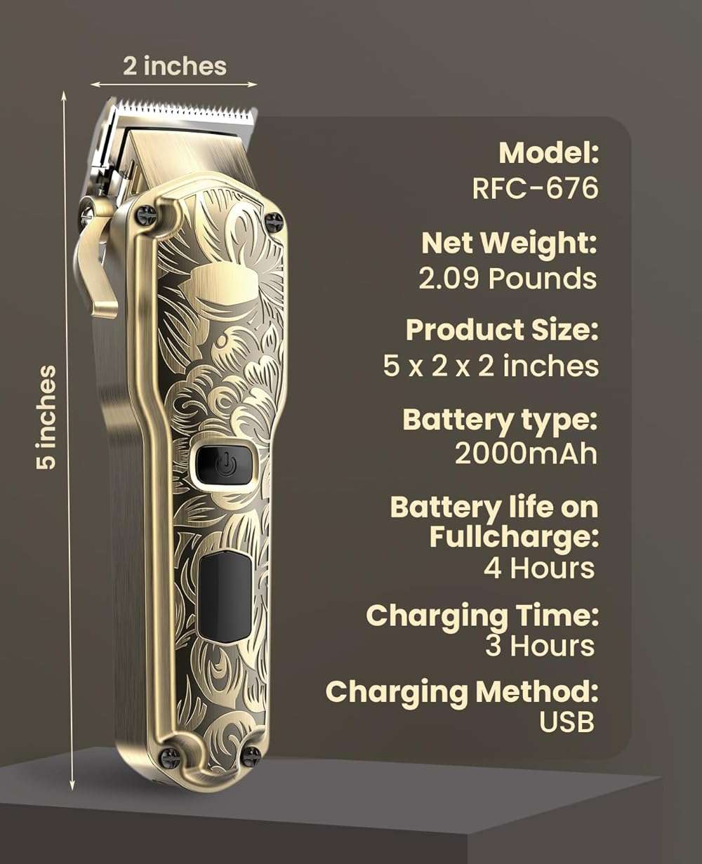 Jack & Rose Cordless Hair Clippers, Mens Hair Clippers, Wireless Clippers for Men, Barber kit Professional Clippers for Men - Image 7