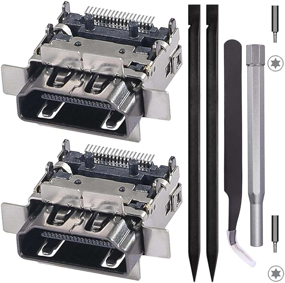 Ikpek 2 Pack Replacement HDMI Port for Xbox Series S Display Socket Jack Connector Replacement for XSS Console, Original OEM Quality with Tools M1097399 - Image 1