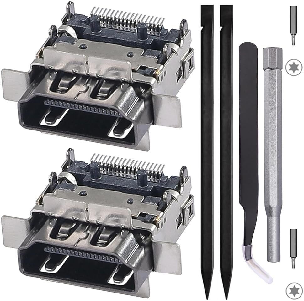 Ikpek 2 Pack Replacement HDMI Port for Xbox Series S Display Socket Jack Connector Replacement for XSS Console, Original OEM Quality with Tools M1097399 - Product Image