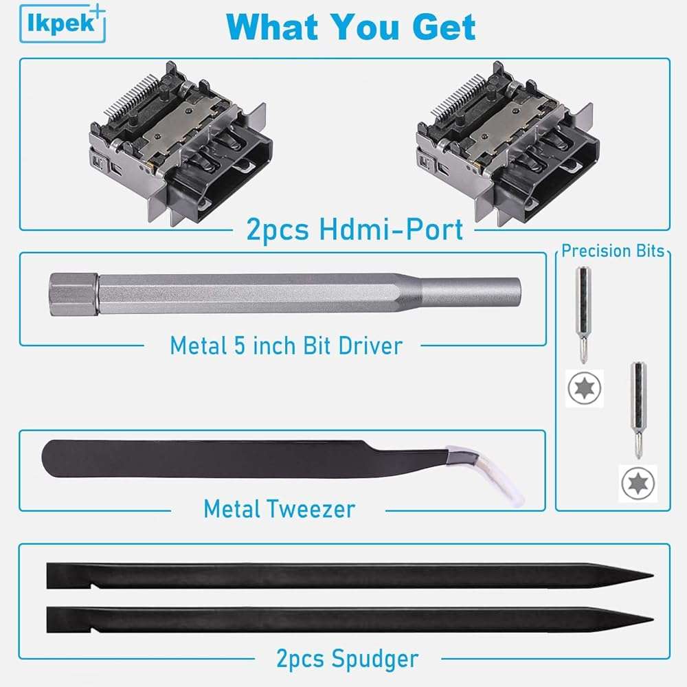 Ikpek 2 Pack Replacement HDMI Port for Xbox Series S Display Socket Jack Connector Replacement for XSS Console, Original OEM Quality with Tools M1097399 - Image 6